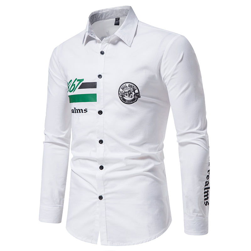 Casual Solid Color Printed Shirt