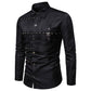 Long-sleeved Shirt With Lapel Print