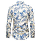 Long-sleeved Shirt With Lapel Print