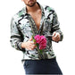 Men's Lapel Print Loose Casual Long Sleeve Shirt