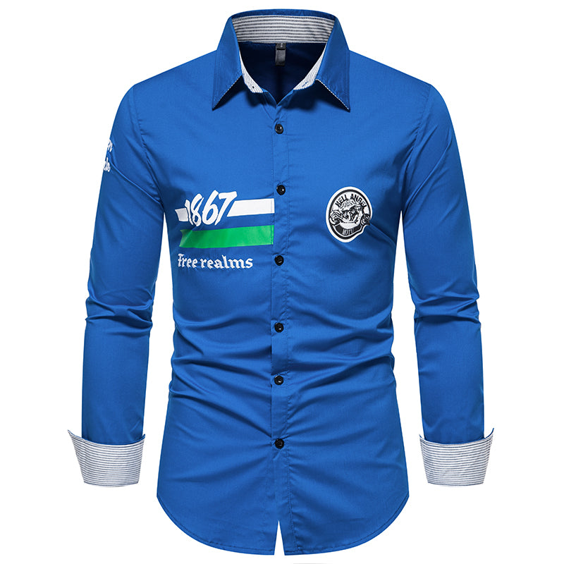 Casual Solid Color Printed Shirt