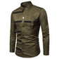 Long-sleeved Shirt With Lapel Print