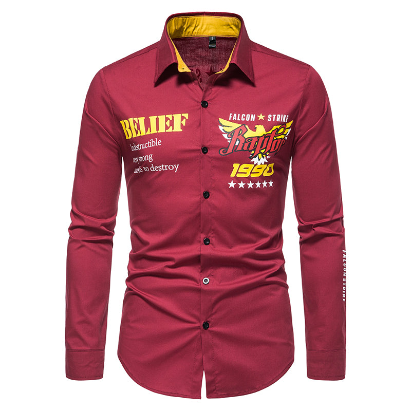 Casual Solid Color Printed Shirt