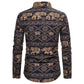 Long-sleeved Shirt With Lapel Print