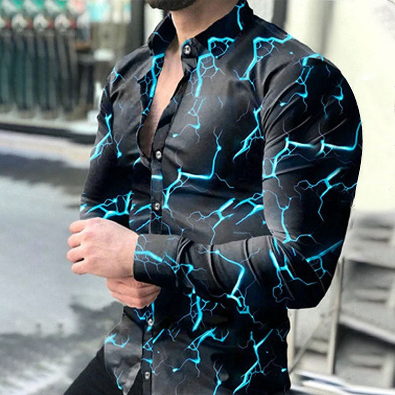 Casual Long-sleeved Printed Shirt
