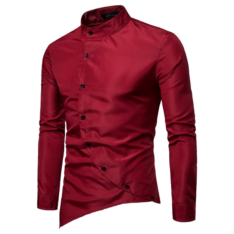 Long-sleeved Shirt With Lapel Print