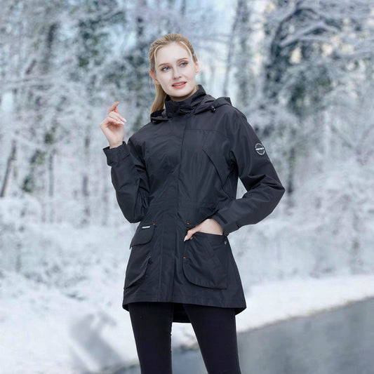 Freetrack Women's Waterproof Cycling Rain Hooded Jacket Running/Hiking/Golf Windbreaker Jacket