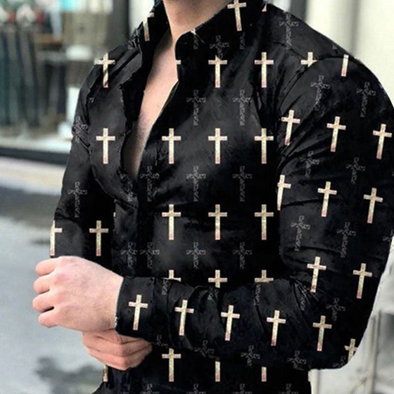 Casual Long-sleeved Printed Shirt