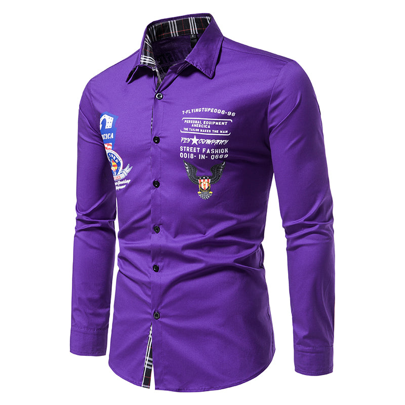 Casual Solid Color Printed Shirt