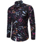 Long-sleeved Shirt With Lapel Print