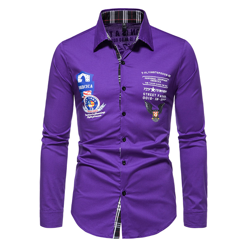 Casual Solid Color Printed Shirt