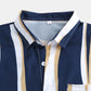 Men's Irregular Stripe Printed Polo Shirt