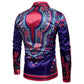Long-sleeved Shirt With Lapel Print