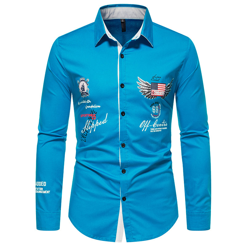 Casual Solid Color Printed Shirt