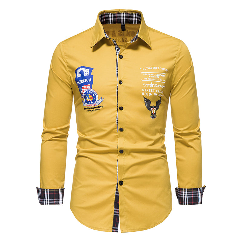 Casual Solid Color Printed Shirt