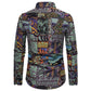 Long-sleeved Shirt With Lapel Print