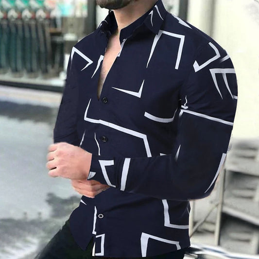 Casual Long-sleeved Printed Shirt