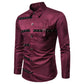 Long-sleeved Shirt With Lapel Print
