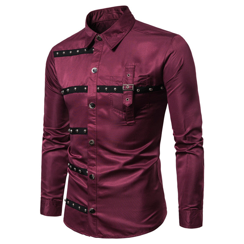 Long-sleeved Shirt With Lapel Print