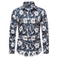Long-sleeved Shirt With Lapel Print