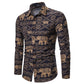 Long-sleeved Shirt With Lapel Print