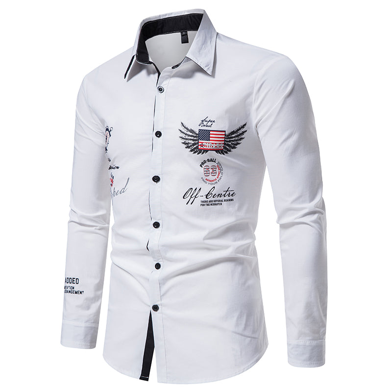 Casual Solid Color Printed Shirt