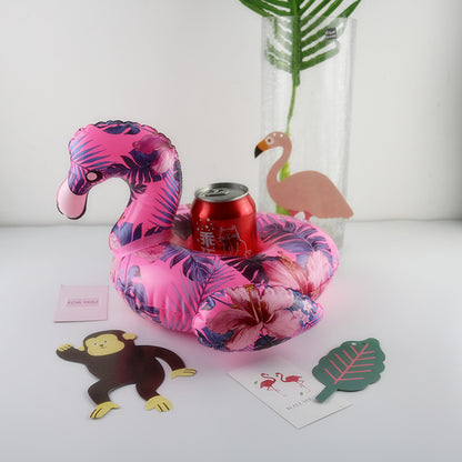 Pattern Flamingo Cup Holder Inflatable Water Coaster Floating Drink Cup Holder