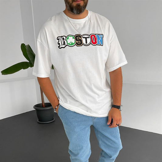 Boston Men's Casual Oversized T-Shirts