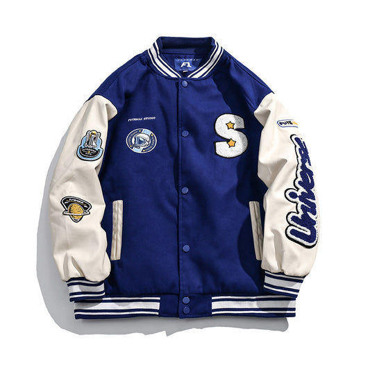 Patchwork Trend Contrast Jacket Baseball Uniform