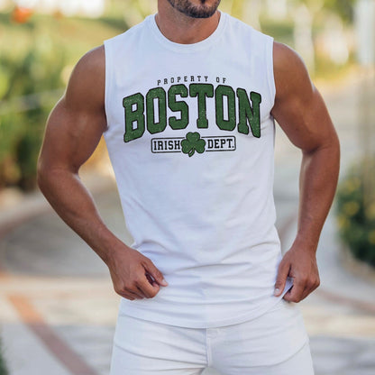 Property of Boston Irish Dept. Men's St. Patrick's Day Tank Tops