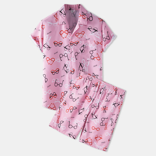 Casual Vacation Print Two-piece Suit