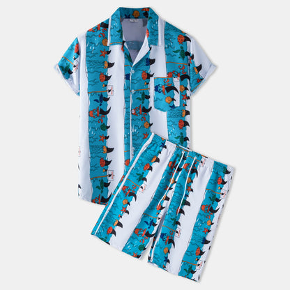 Casual Vacation Print Two-piece Suit