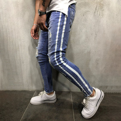 Ripped denim chinos