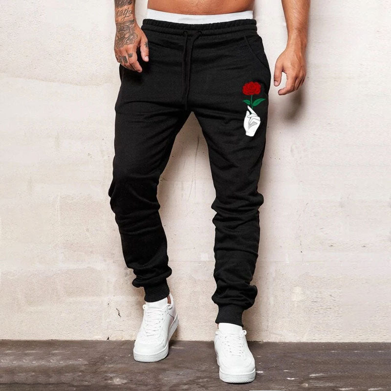 Clearance-Flowers Print Casual Sweatpants