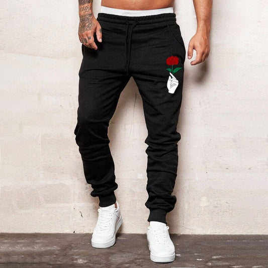 Clearance-Flowers Print Casual Sweatpants