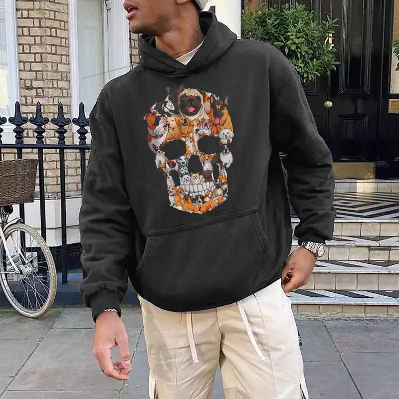 Skull Animal Graphic Print Men's Hoodie Sweatshirt