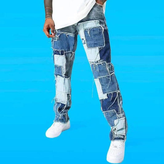 Casual patchwork jeans