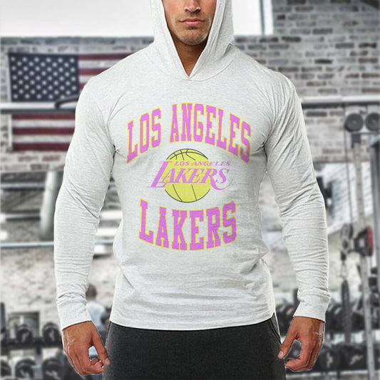Lakers Print Men's Fitness Long Sleeve T-Shirt