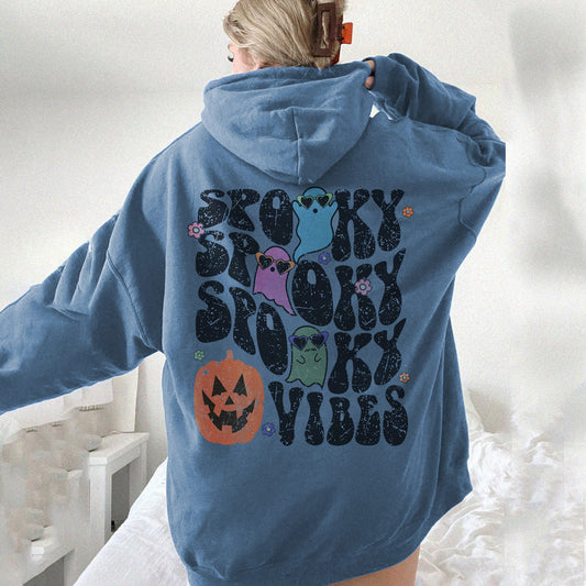 Halloween Spooky Vibes Print Women's Fleece Hoodie 320g