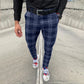 Checked striped casual trousers fashion chinos