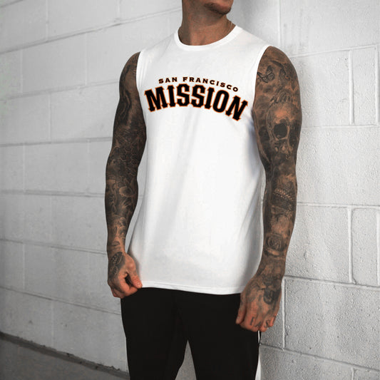 MISSION Letter Graphic Print Casual Men's Tank Top