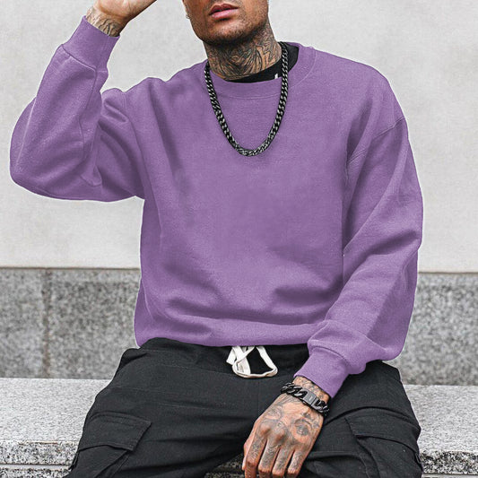 Men's Pure Color Crew Neck Sweatshirts