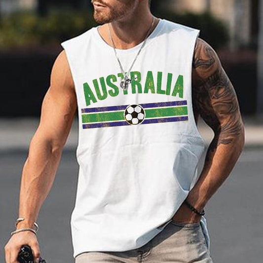 Australia Men's Soccer Sports Casual Vests