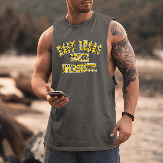 Alphabet Graphic Print Athleisure Men's Tank Top