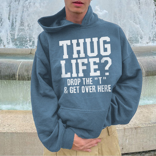 Alphabet Graphic Print Casual Men's Hoodie Sweatshirt