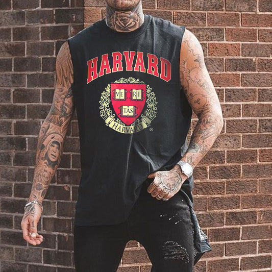 HARVARD Letter Graphics Casual Men's Tank Top