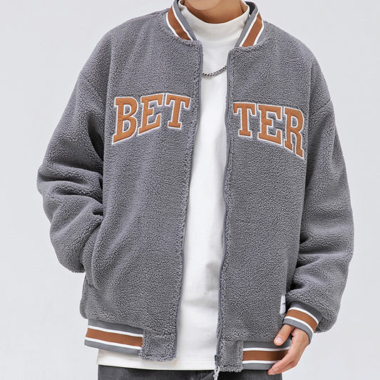 Better Coat Men's Embroidery Sherpa Bomber Jackets