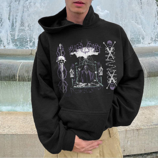 Skull Hell Graphic Print Casual Men's Hoodie Sweatshirt