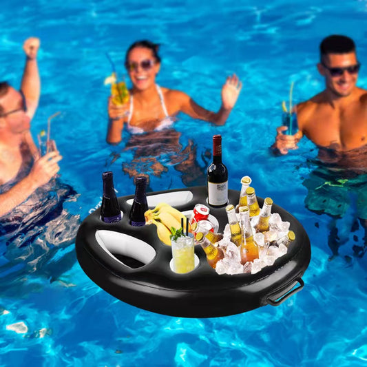 Inflatable PVC Tray Porous Coaster Water Mat Portable Drink Holder Cup Holder