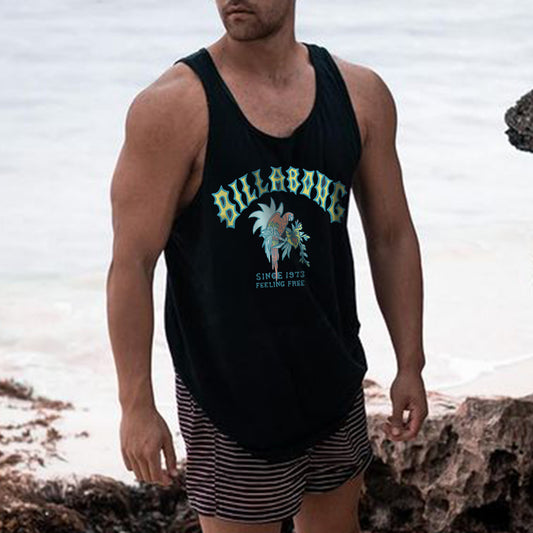 Beach Vacation Graphic Print Loose Casual Men's Tank Top